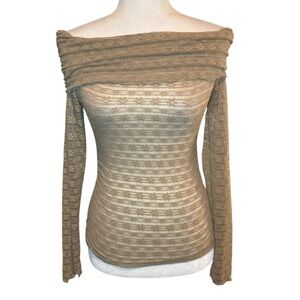 Elegant Off-Shoulder Tan top